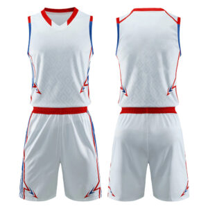 Basketball Uniform-white and red