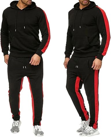 Men's Sweatsuit Pullover Hoodie Tops and Pants Set Casual Sports Tracksuit - Image 2