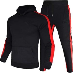 Men's Sweatsuit Pullover Hoodie Tops and Pants Set Casual Sports Tracksuit