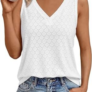 Sleeveless V Neck Tank Tops