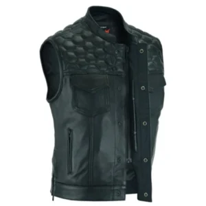 Diamond Cut Men's Motorcycle Leather Vest