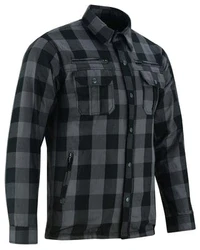 Gray Armored Flannel Shirt for Bikers