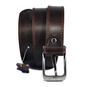 Double Stitch Leather Belt